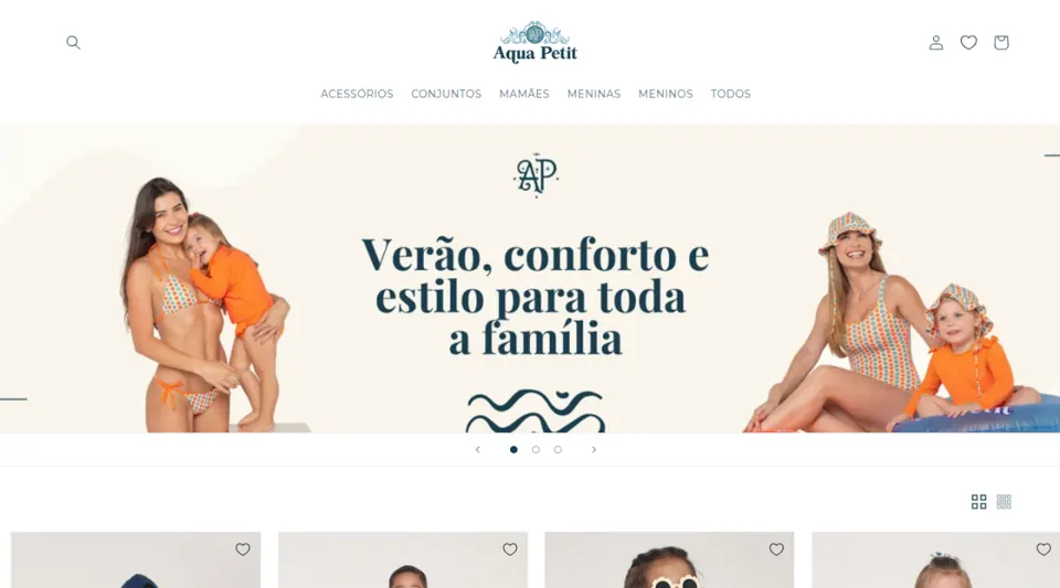 Aqua Petit, loja Shopify de moda praia infantil