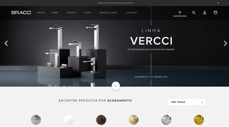 Bracci, loja Shopify de metais sanitários