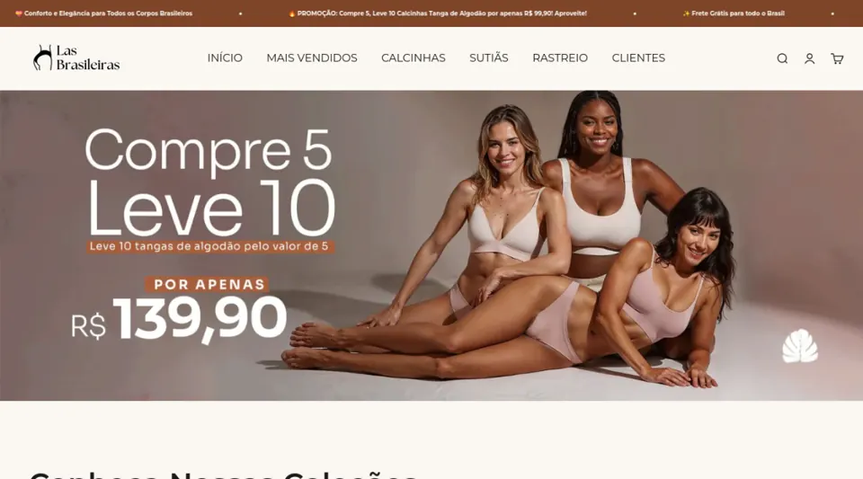 Las Brasileiras, loja Shopify de lingerie