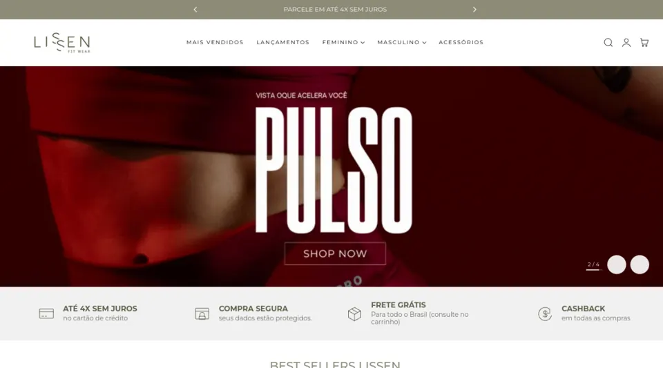 Lissen, loja Shopify de moda fitness